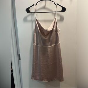 Aritzia light pink cowl neck mini dress